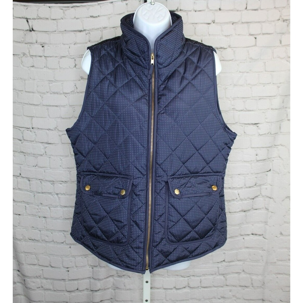 Savile Row Vest Jacket Women's XL Plus Blue Quilted Puffer Full Zip Sleeveless
